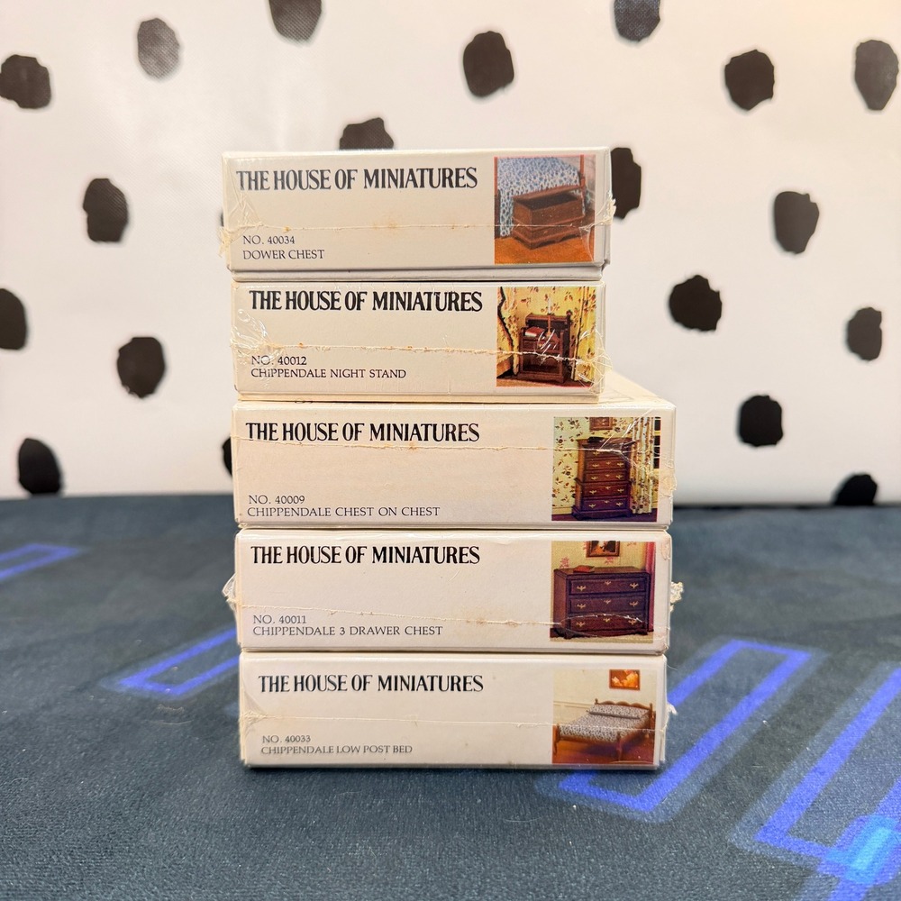 House of Miniatures X-Acto Dollhouse Furniture Kit Lot 5 Sealed 1:12 Bedroom Set